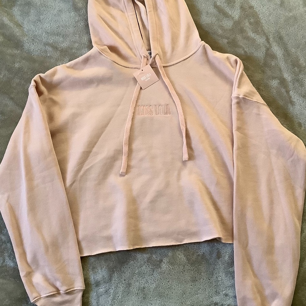 Miss Lola cropped oversized hoodie